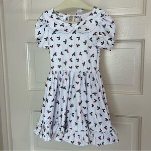Little Stocking Co Twirl Dress Holly Berries Christmas Holiday Girlhood